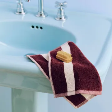 Stripe Handtuch - Burgundy, 30x30 cm - HAY