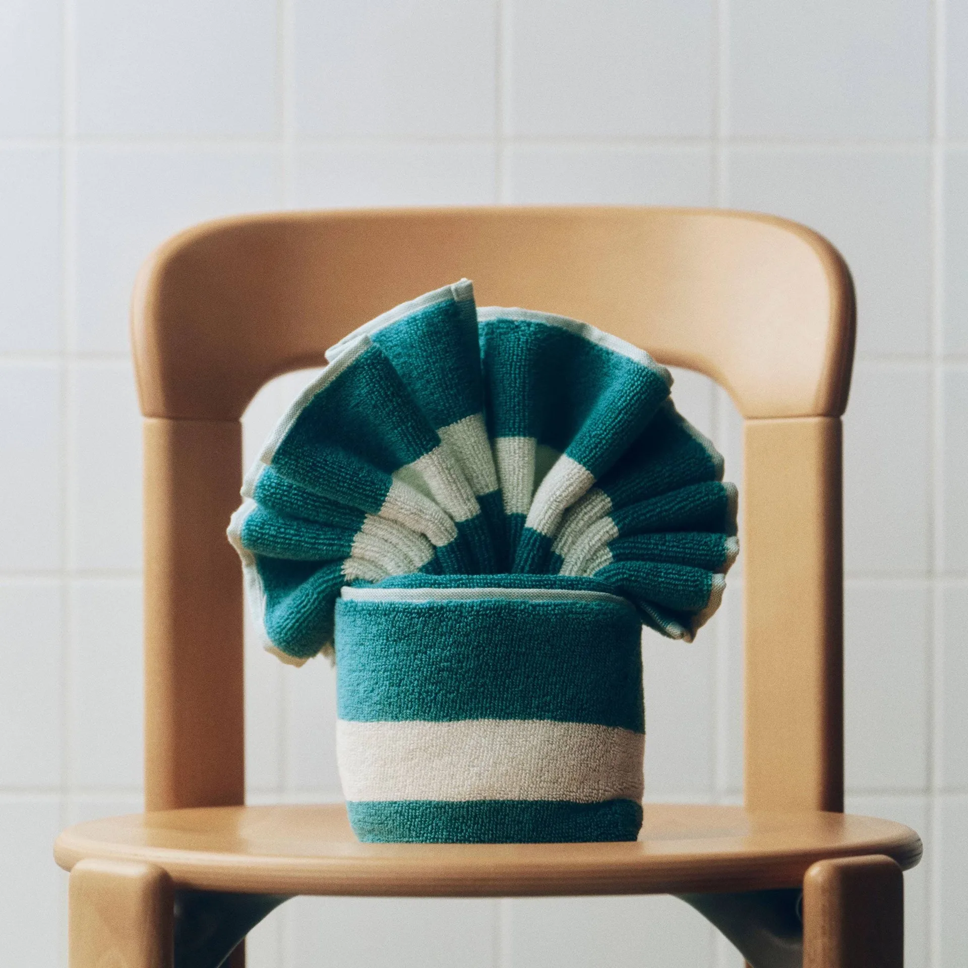 Stripe Handtuch, Petrol blue, 40x60 cm HAY
