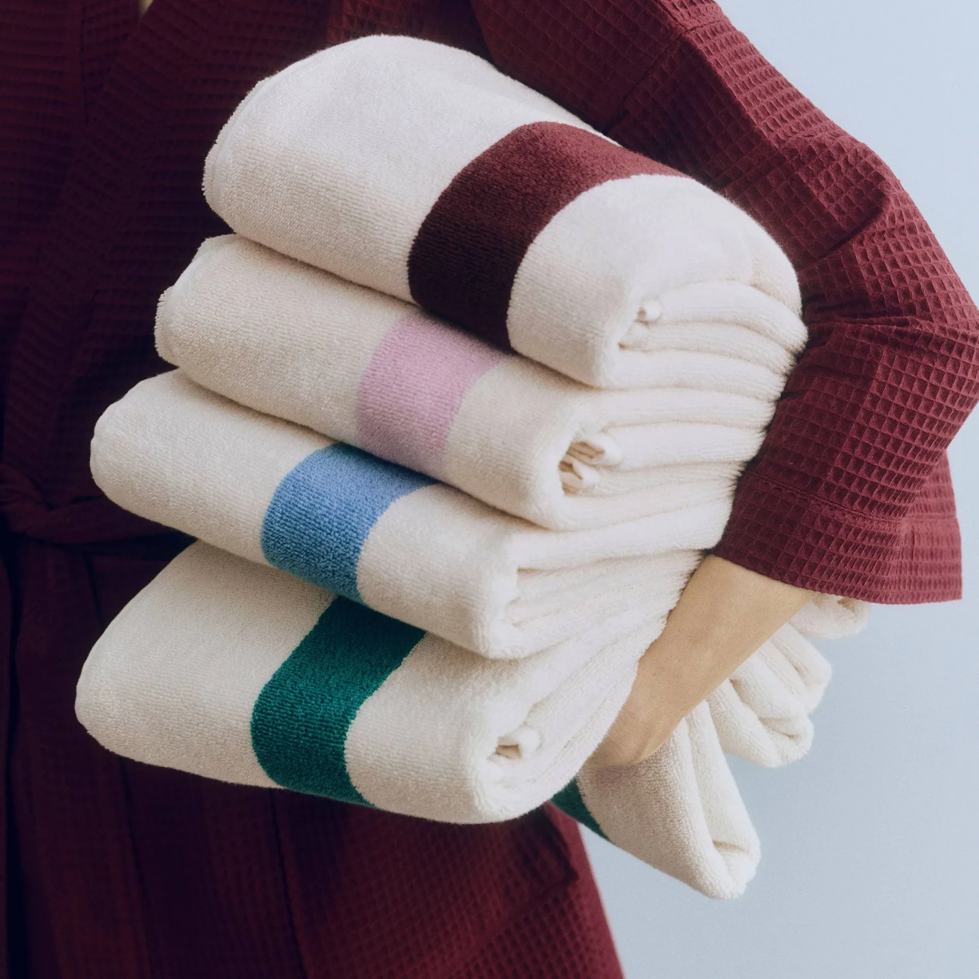 Stripe Handtuch, Petrol blue, 70x140 cm HAY
