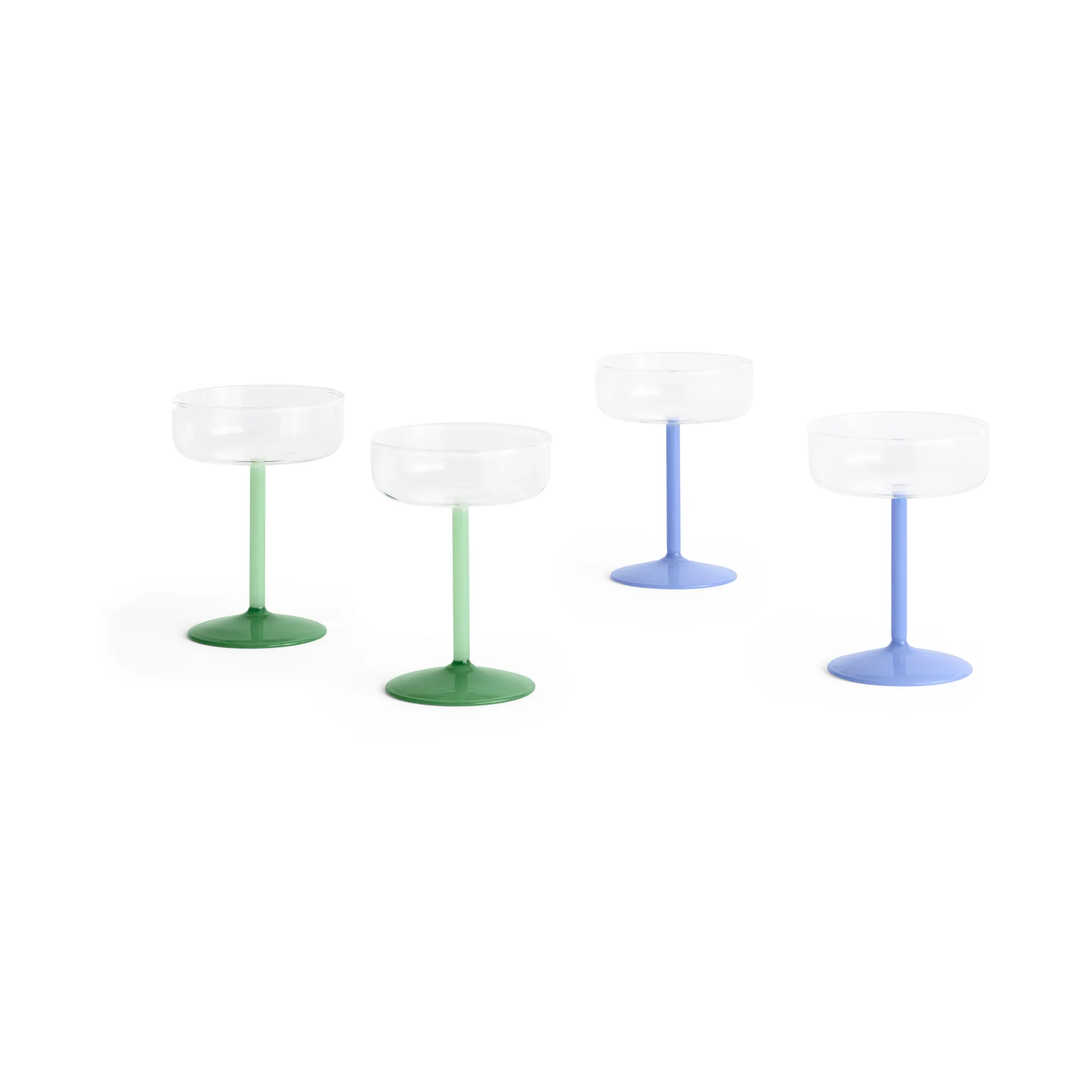 Tint coupeglas 20 cl 2er-Pack, Clear-jade light blue HAY