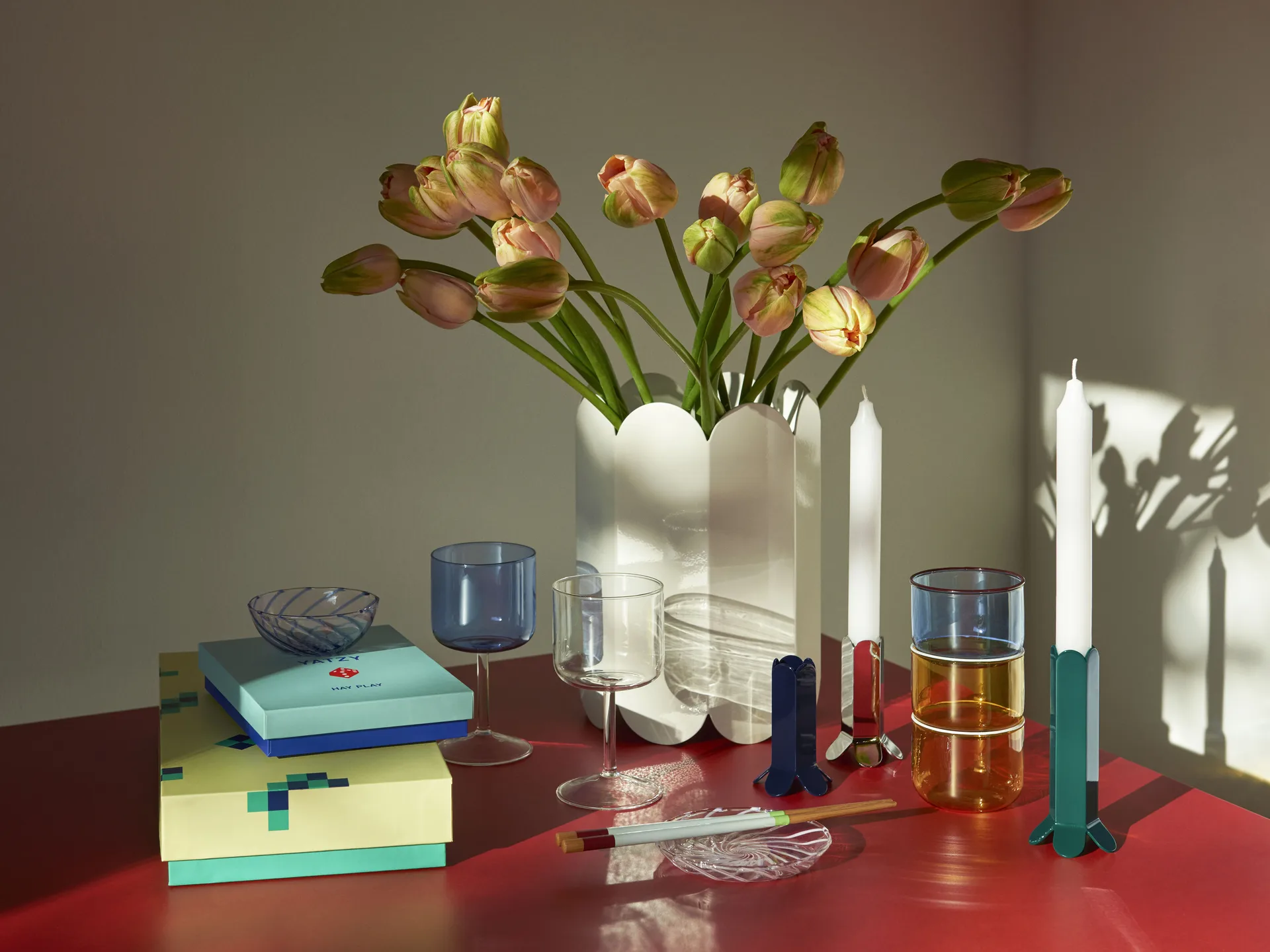 Tint Weinglas 25cl 2er-Pack, Blau-klar HAY