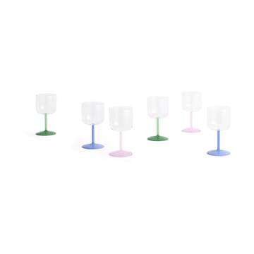 Tint Weinglas 25cl 2er-Pack - Clear-jade light green-jade dark green - HAY