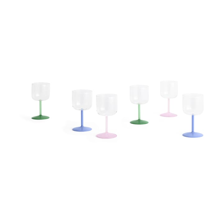 Tint Weinglas 25cl 2er-Pack, Clear-jade light pink-light pink HAY