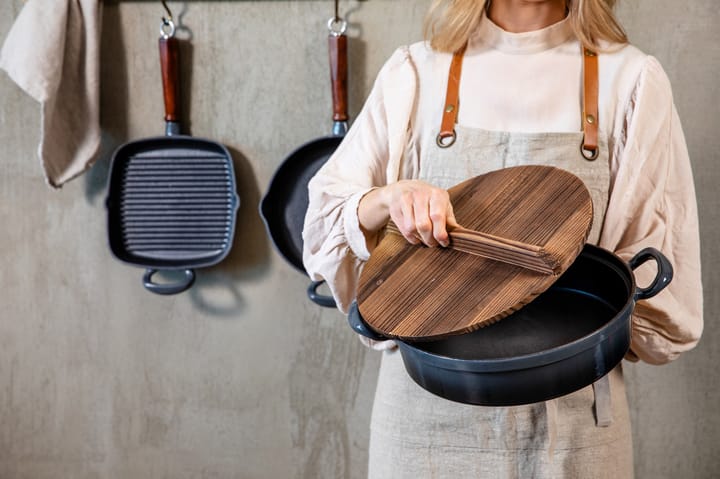 Gusseisentopf mit Holzdeckel, Ø30cm Heirol