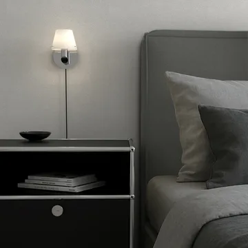 Gil Wandleuchte - Chrom-Opalglas - Herstal