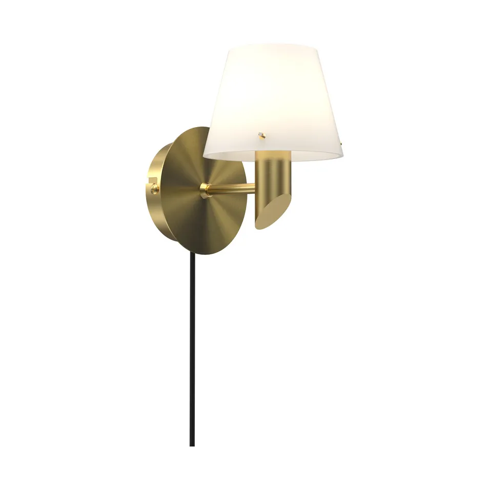 Gil Wandleuchte, Satin brass-opal Glas Herstal