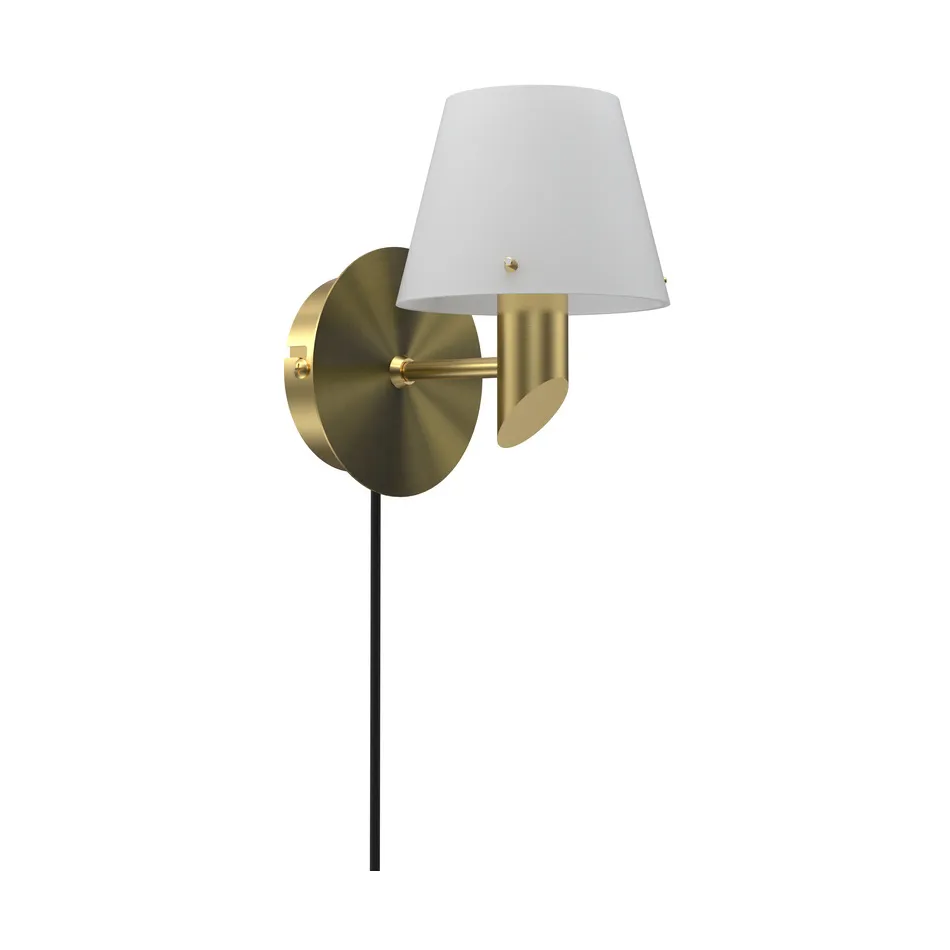 Gil Wandleuchte, Satin brass-opal Glas Herstal