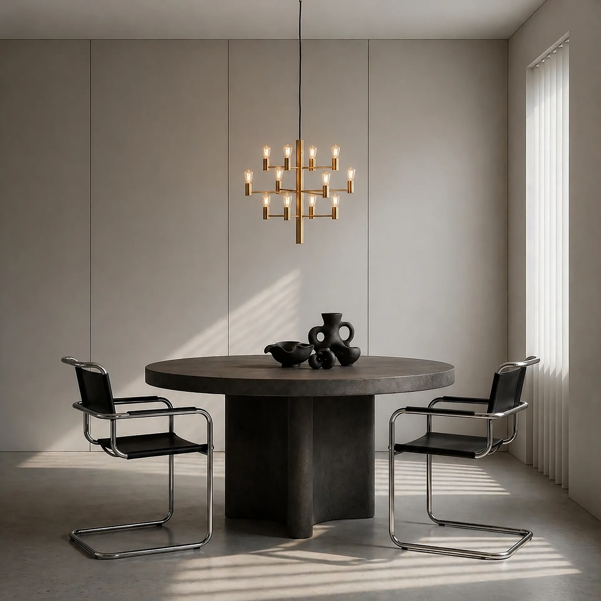 Manola 12 Kronleuchter, Satin brass Herstal