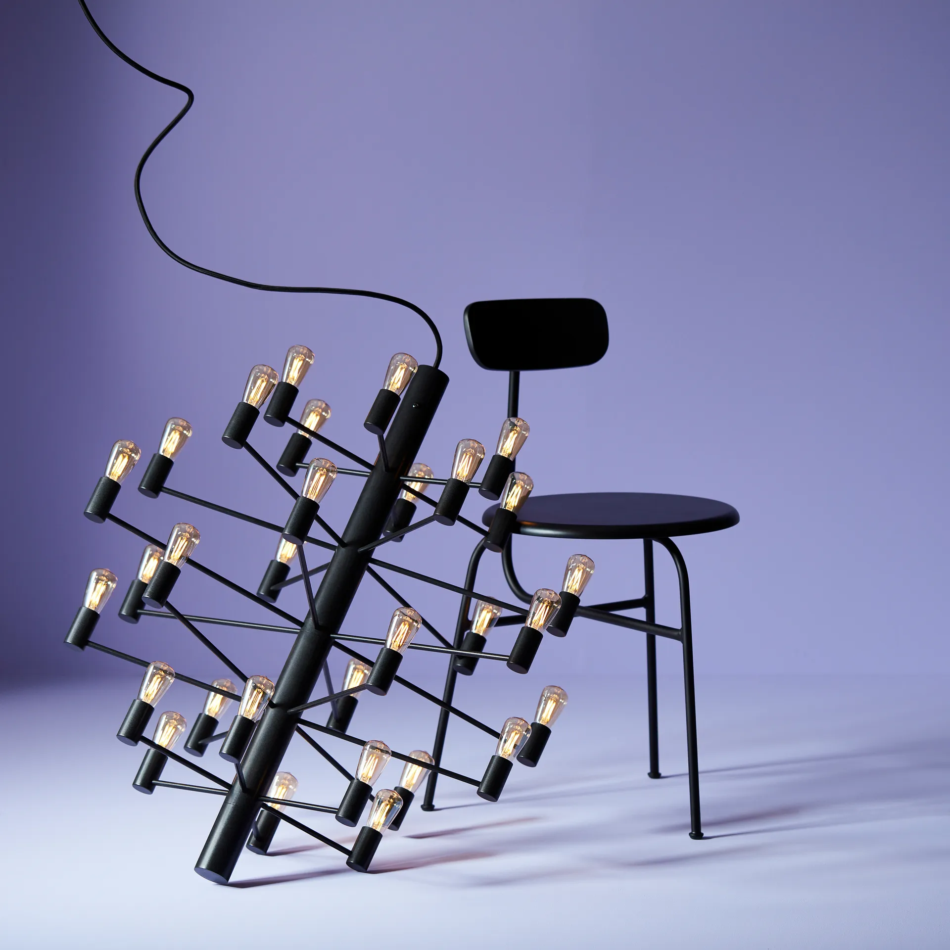 Manola 30 Kronleuchter, Schwarz Herstal