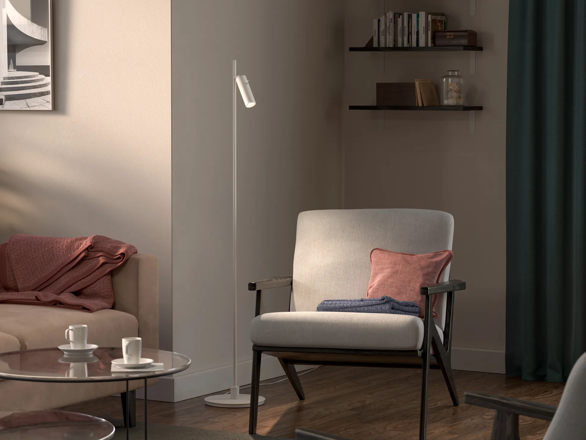 Pipeline Stehlampe, Mattweiß Herstal