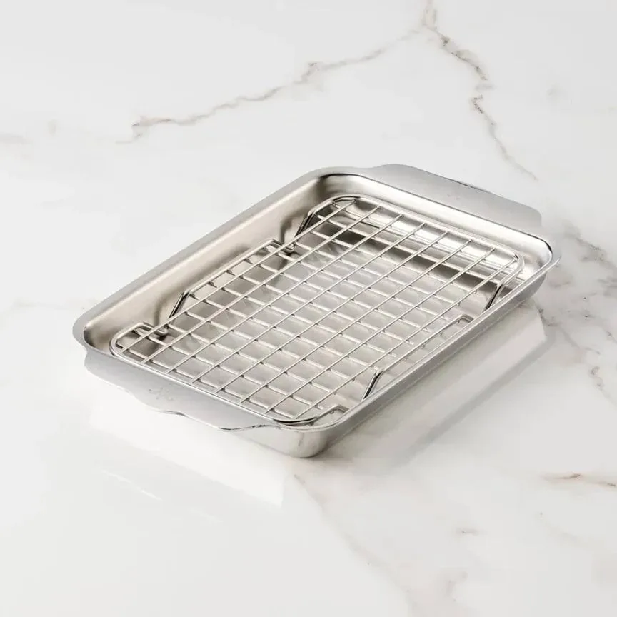 Hestan Ovenbond Backblech mit Abkühlgitter, Edelstahl, 16,8x28,8 cm Hestan