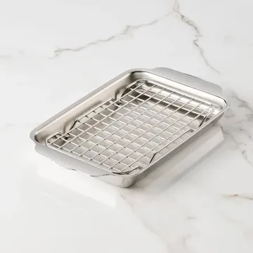 Hestan Ovenbond Backblech mit Abkühlgitter - Edelstahl, 16,8x28,8 cm - Hestan