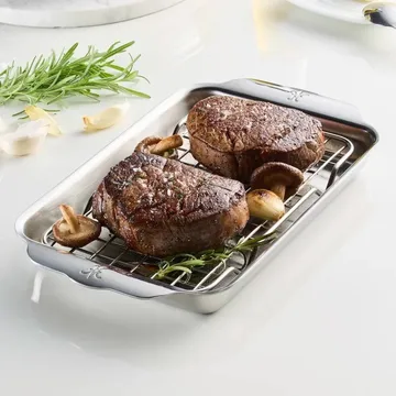 Hestan Ovenbond Backblech mit Abkühlgitter - Edelstahl, 16,8x28,8 cm - Hestan