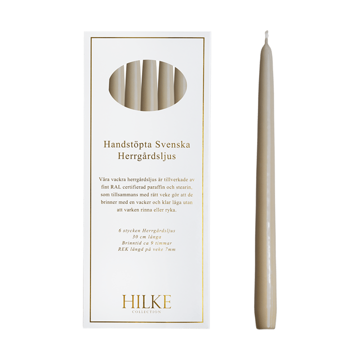 Herrenhauskerzen 30 cm 6er-Pack, Hellbeige Hilke Collection