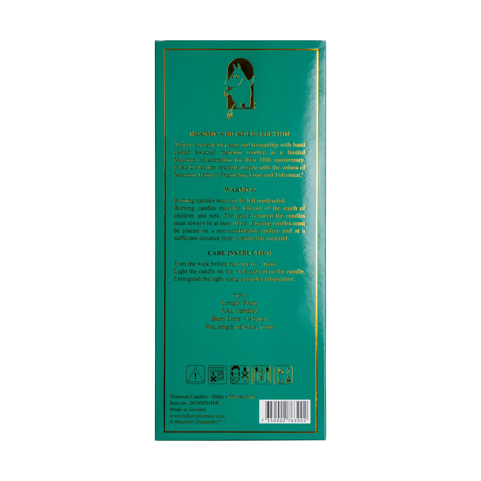 Herrenhauskerzen 30 cm 6er-Pack, Mumin Hilke Collection