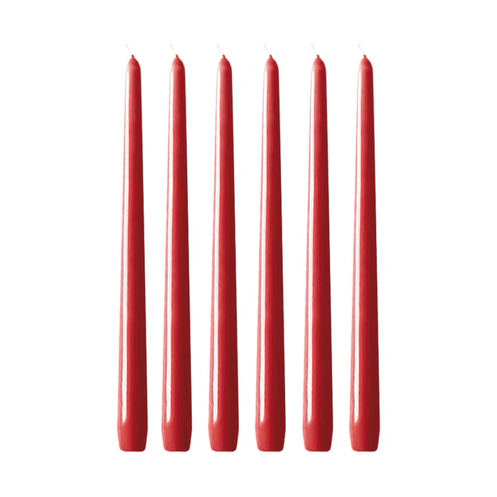 Herrenhauskerzen 30 cm 6er-Pack - Roter Glanz - Hilke Collection