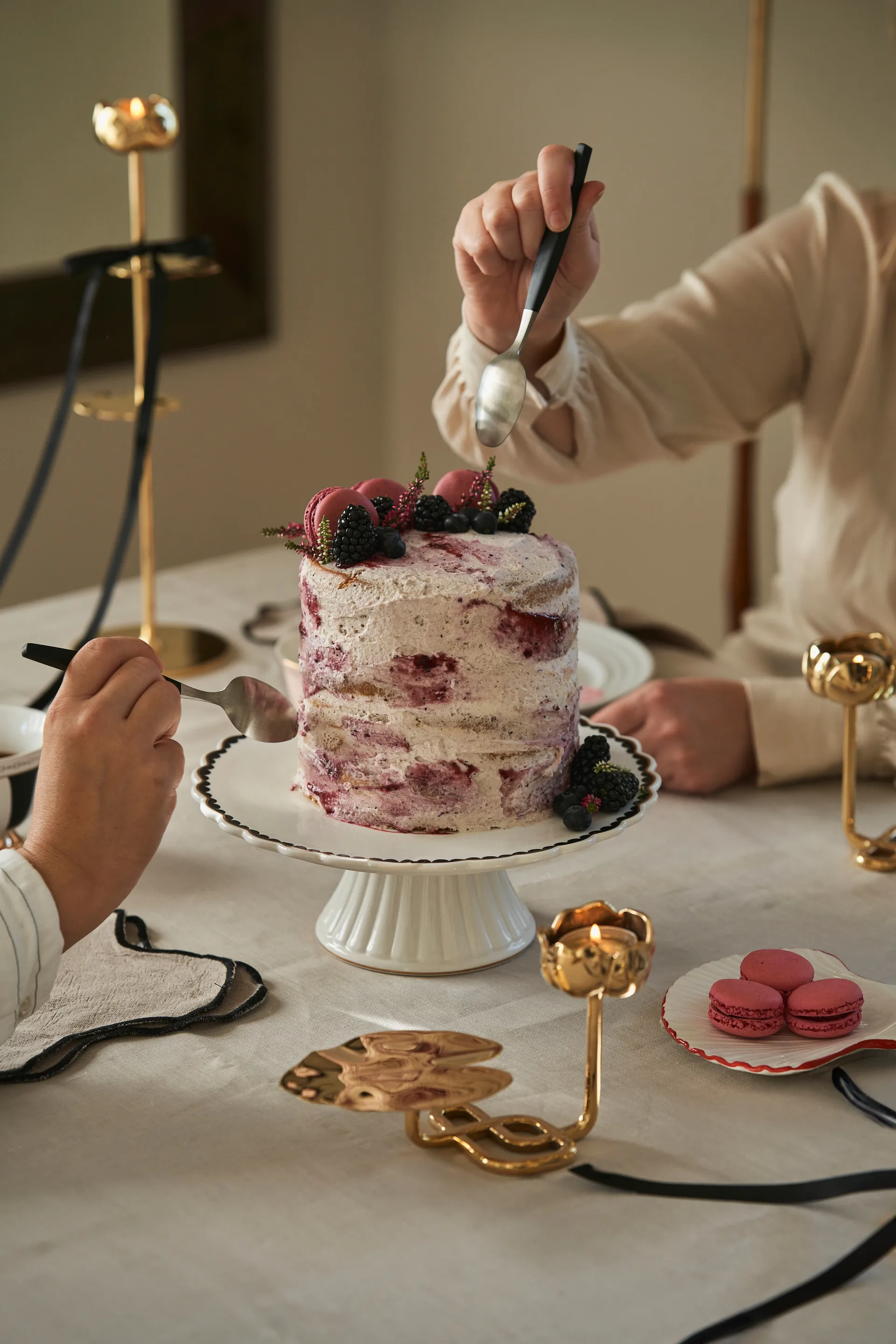 Lignano Sabbiadoro Kuchenteller Ø26 cm, Schwarzer Glanz Hilke Collection