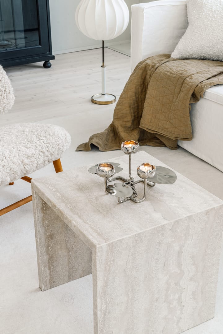 Ninfea grande Kerzenhalter, Vernickeltes Messing Hilke Collection