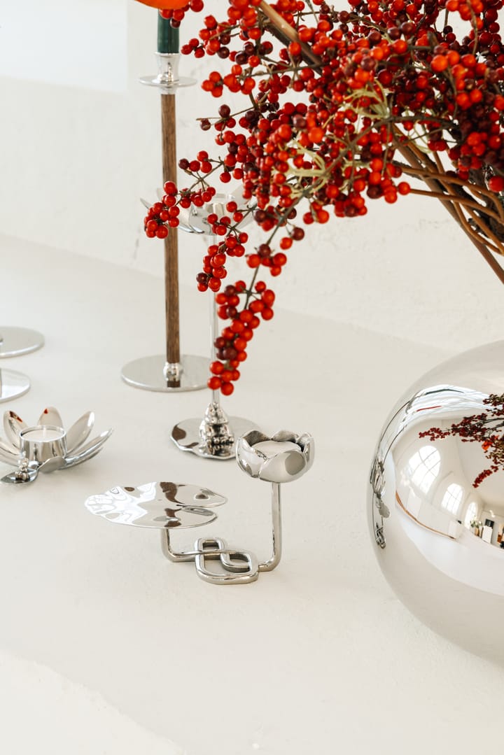 Ninfea No.1 Kerzenhalter, Vernickeltes Messing Hilke Collection