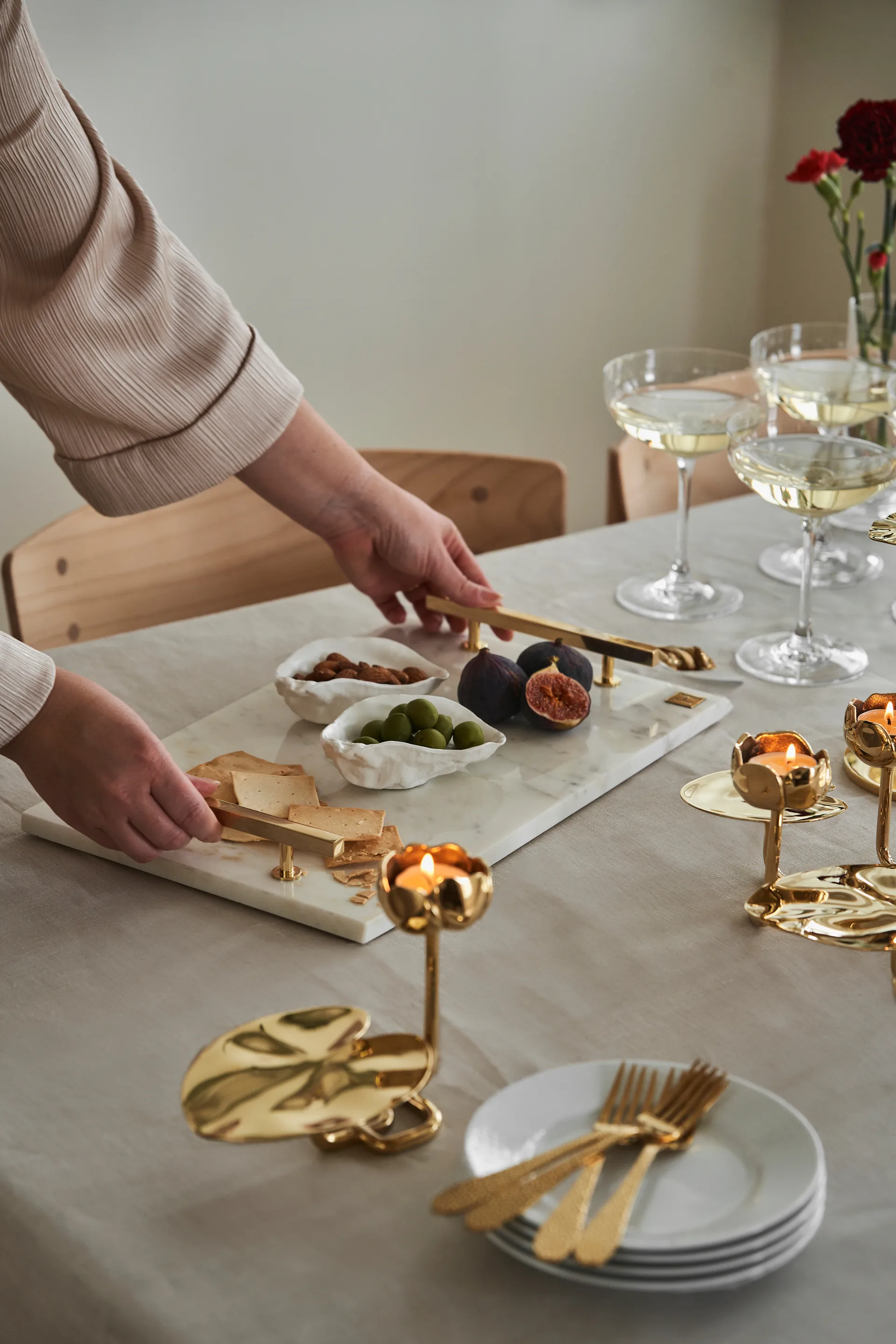 Ninfea No.2 Kerzenhalter, Messing Hilke Collection