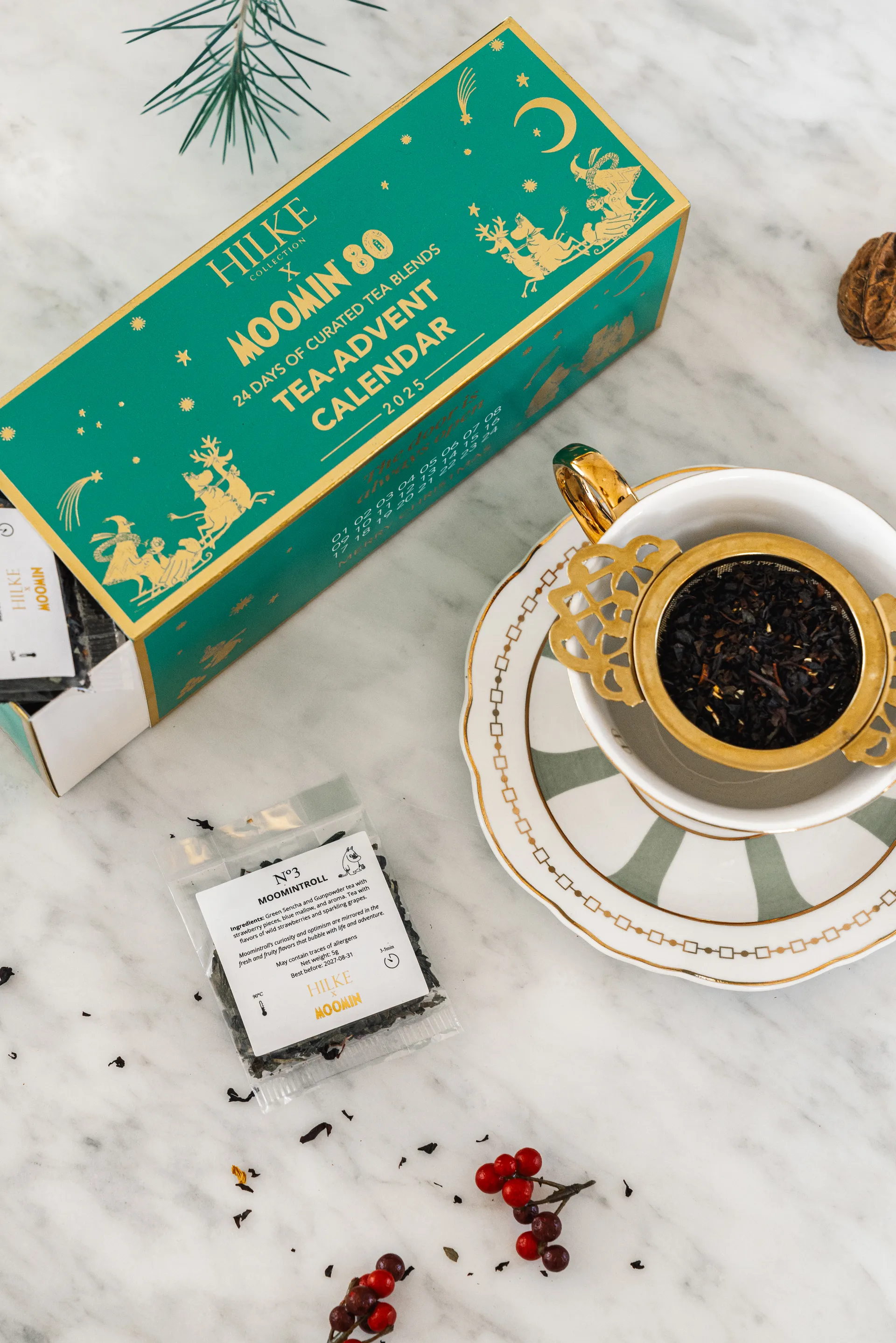 Strisce Salvia Tasse mit Untertasse, 22 cl Hilke Collection