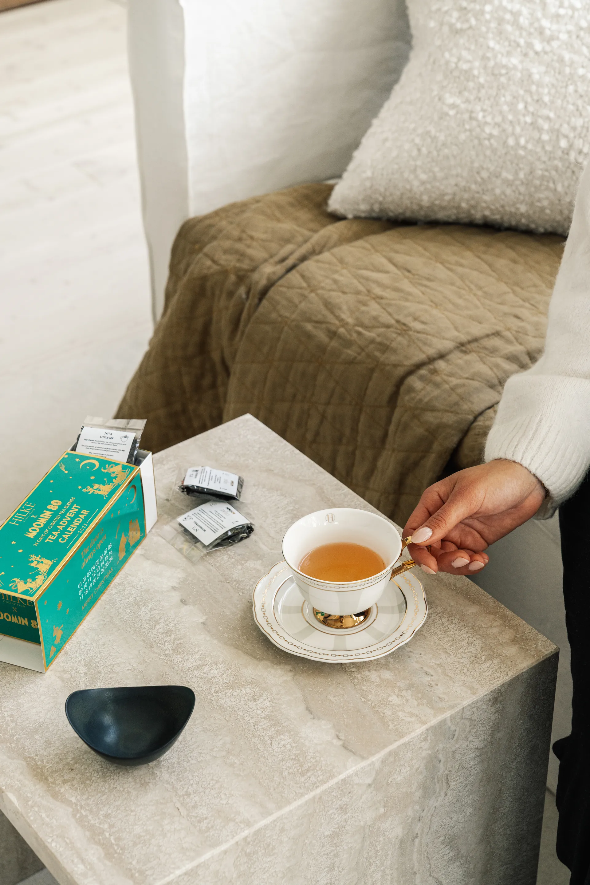 Strisce Tortora Tasse mit Untertasse, 22 cl Hilke Collection