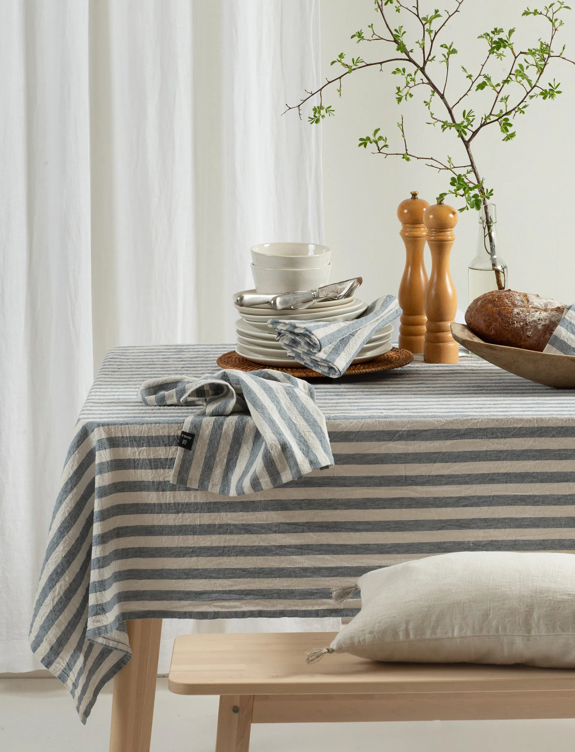 Riviera Stoffserviette 45x45 cm 4er-Pack, Azur Himla
