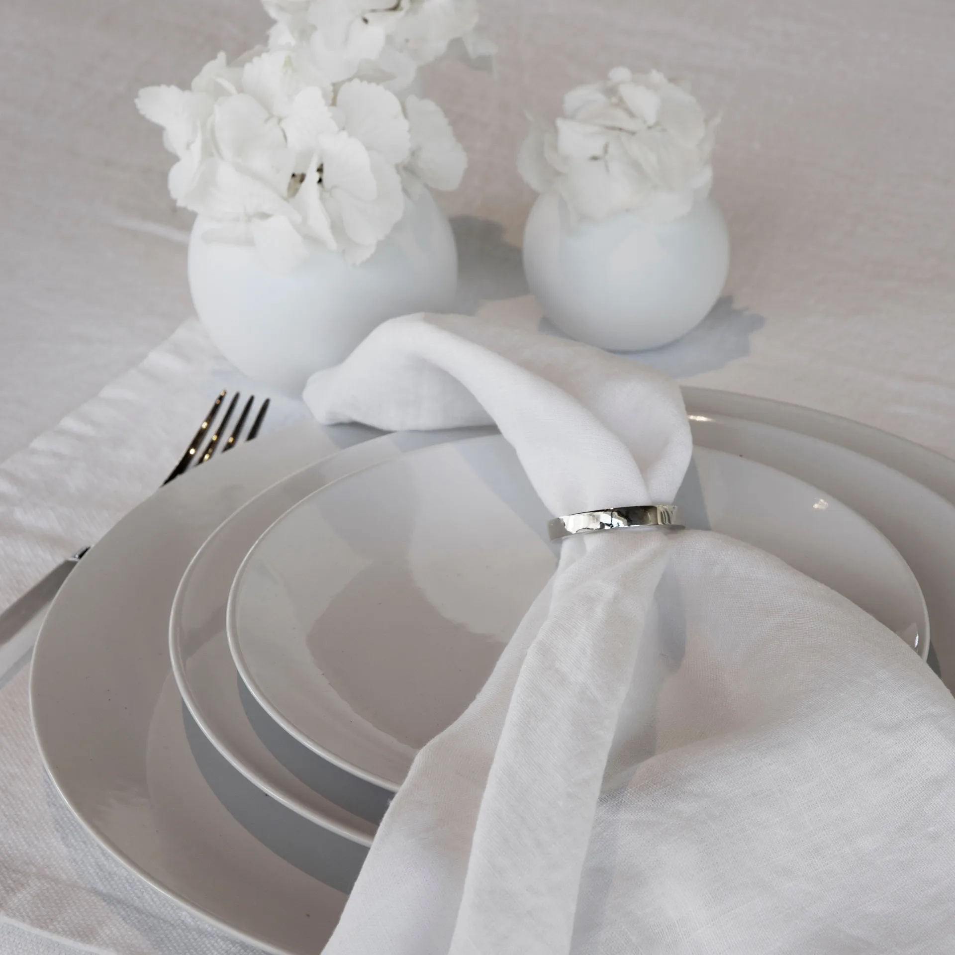 Vasa Serviettenring 4er Pack, Silver Himla