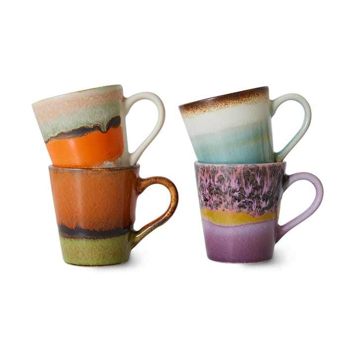 70's Espresso Tasse 4er Pack, Retro HKliving