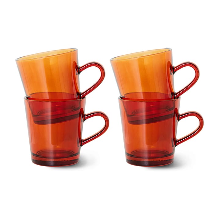 70's glassware Kafeetasse 20 cl 4er Pack, Amber brown HKliving