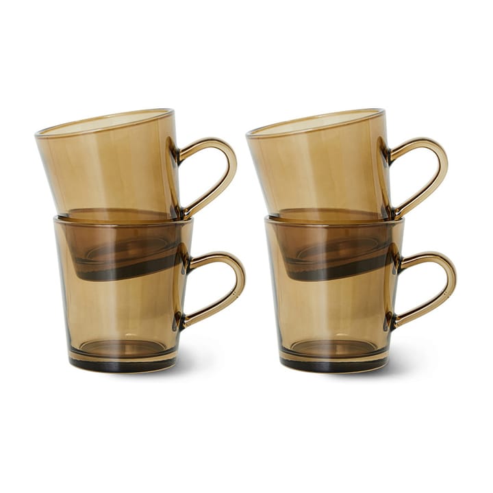 70's glassware Kafeetasse 20 cl 4er Pack, Mud brown HKliving