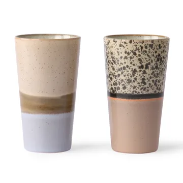 70's Latte Tasser 28cl 2-teilig - Multi - HKliving