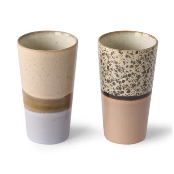 70's Latte Tasser 28cl 2-teilig - Multi - HKliving