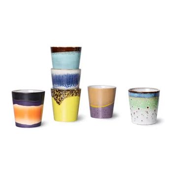 70's Tasse 6er Pack - Multi - HKliving