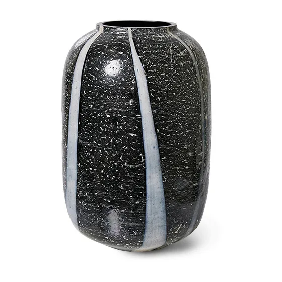 HKliving Glasvase monochrome Ø17cm, Black-white HKliving