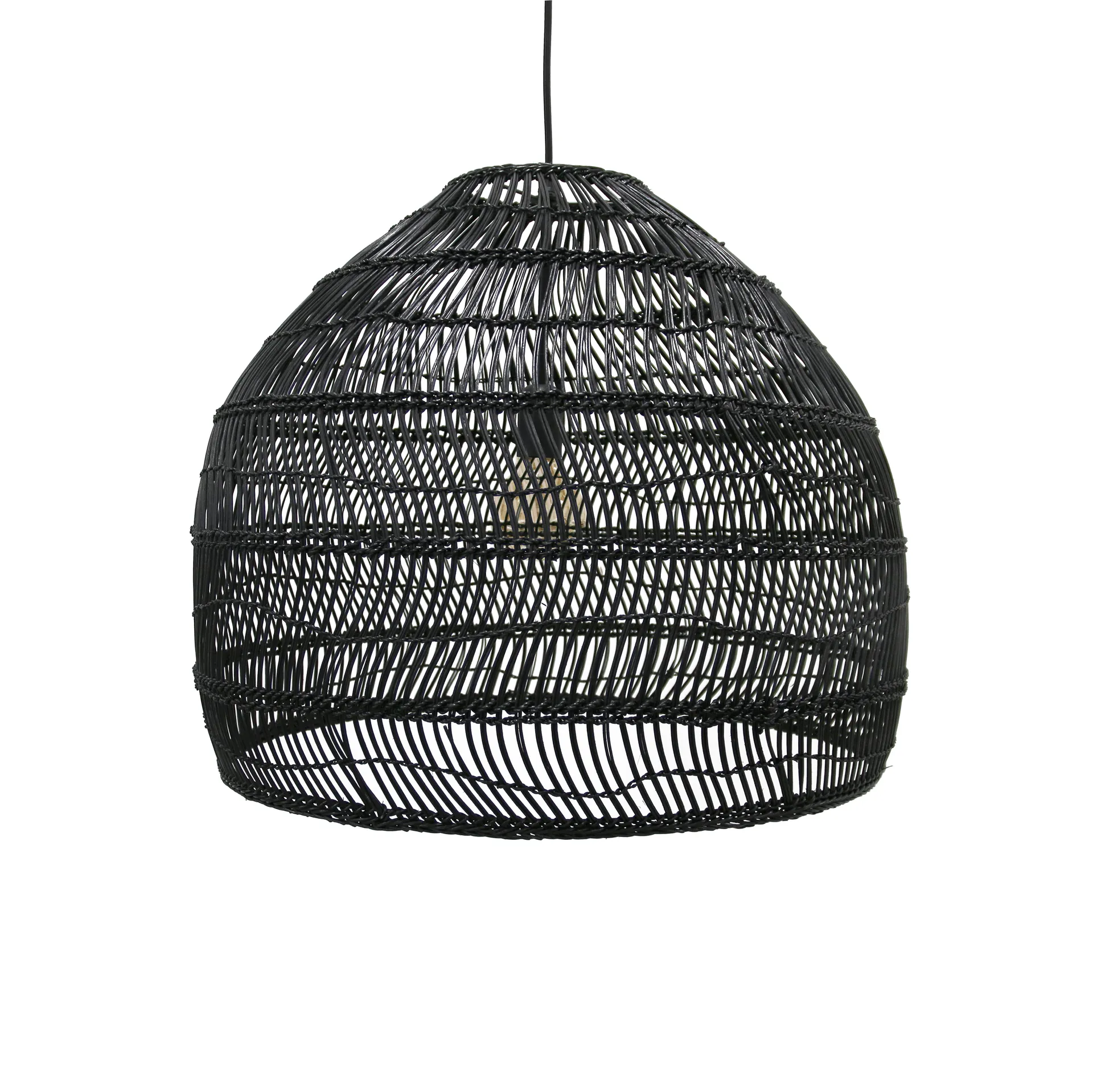 HKliving Korbleuchte mittel, Schwarz HKliving