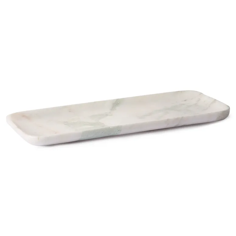 HKliving Marmor Tablett 30 x 12cm, Weiß-grün-rosa HKliving