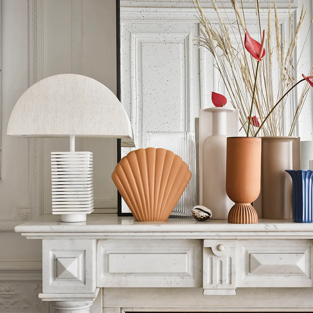 HKliving Shell Vase L, Terra HKliving