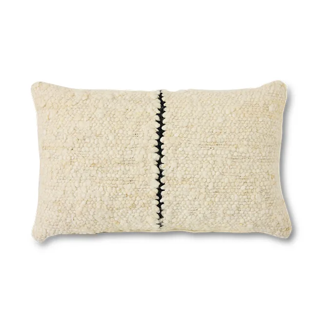 Natural wool striped Kissen 30x50 cm, White HKliving