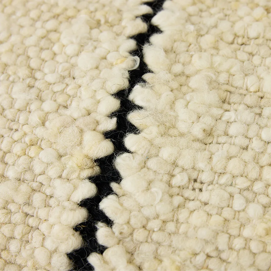 Natural wool striped Kissen 30x50 cm, White HKliving