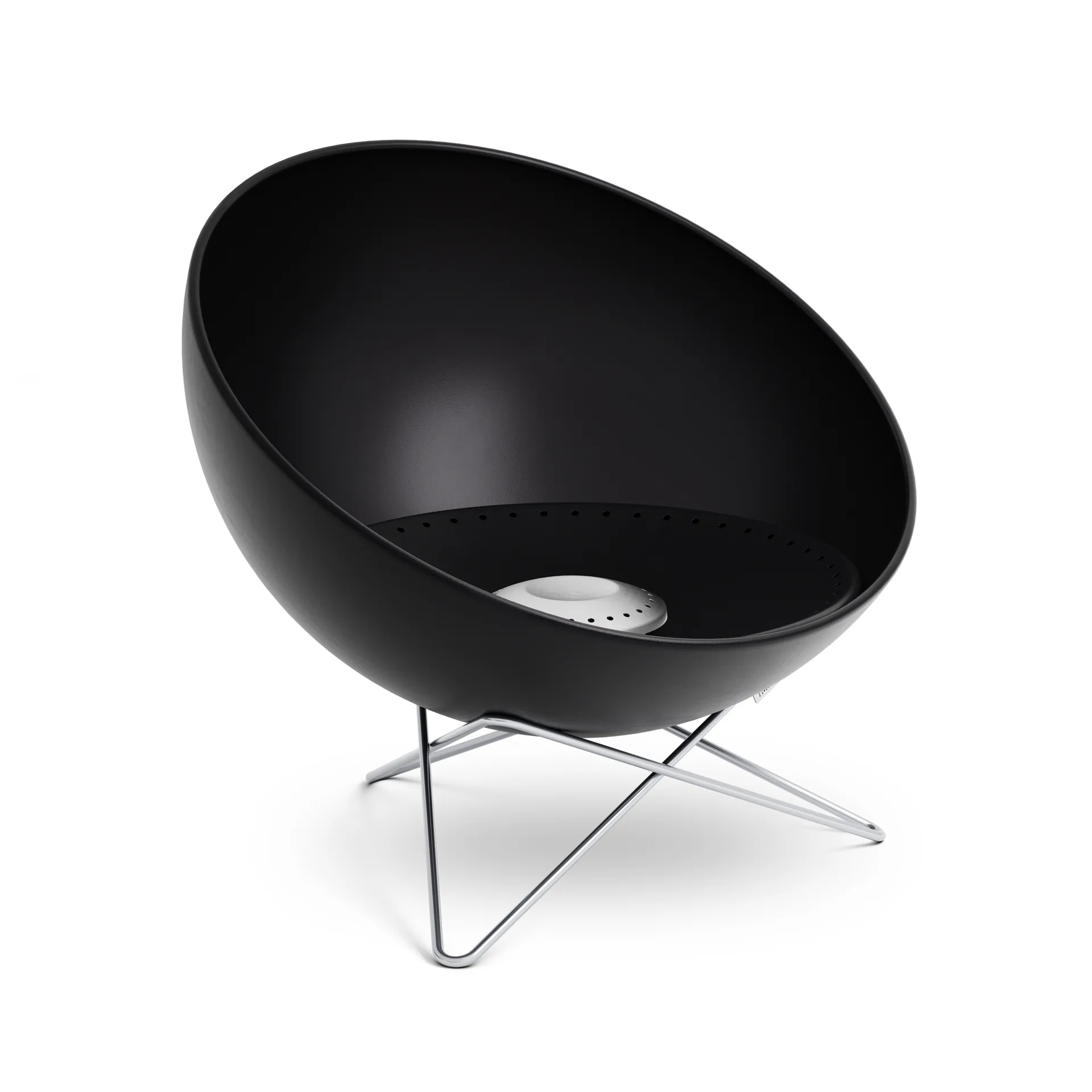 BOWL 57 Feuerstelle, Schwarz-Silber, Sternstativ Höfats