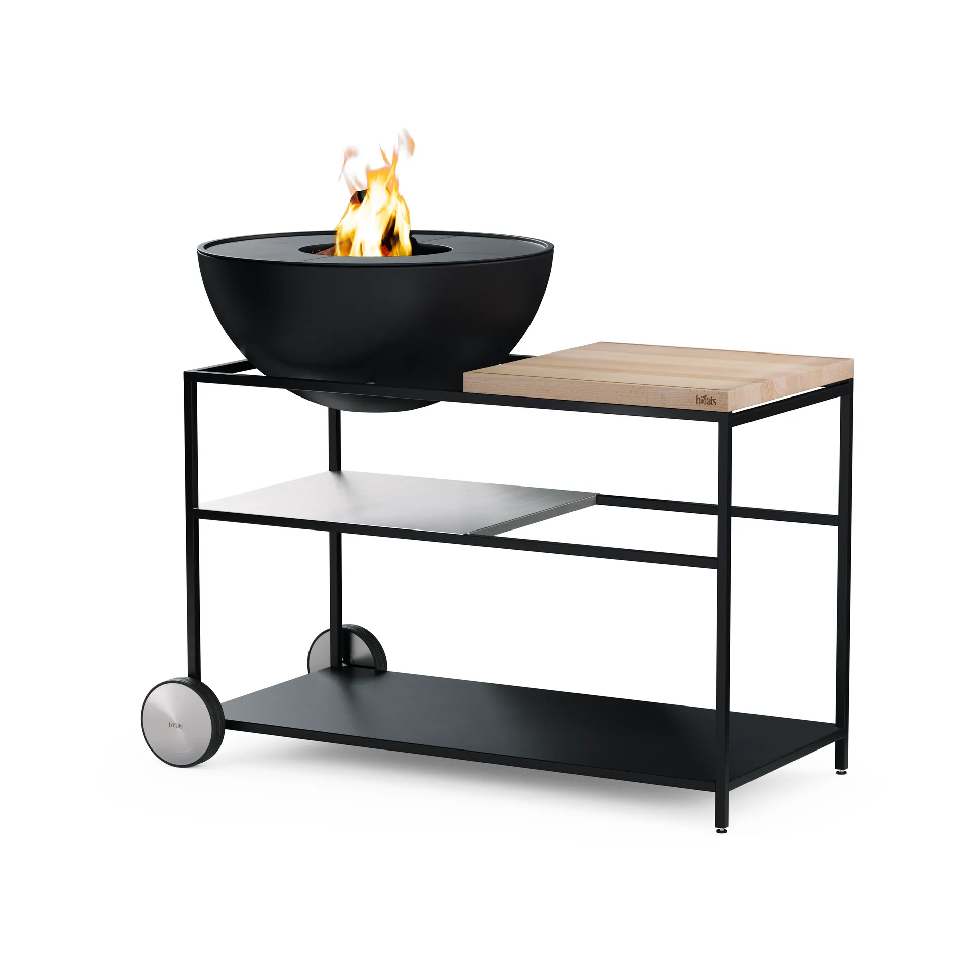 FIRE KITCHEN Rollen für die Außenküche, Schwarz, 2-teilig Höfats