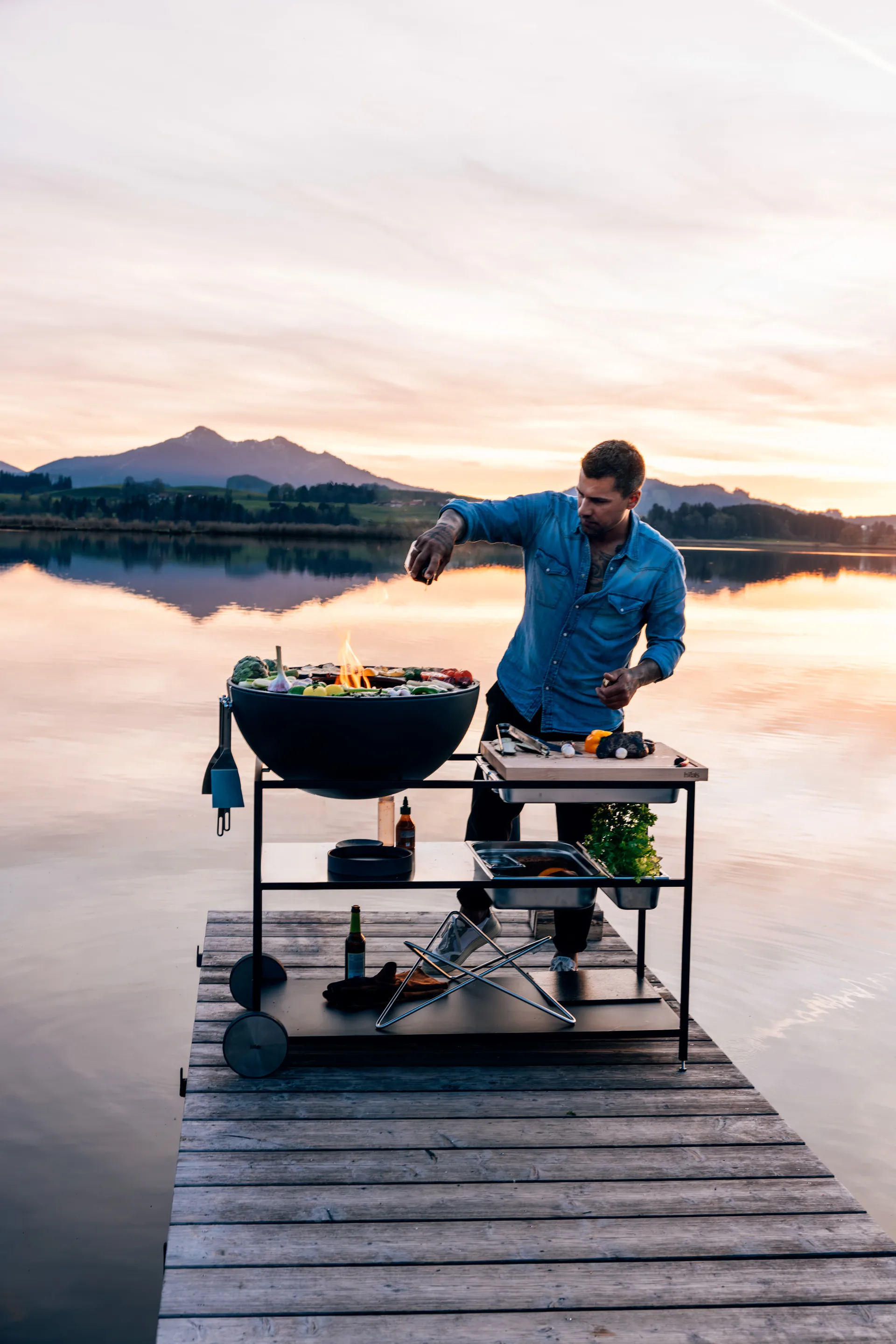 FIRE KITCHEN Rollen für die Außenküche, Schwarz, 2-teilig Höfats