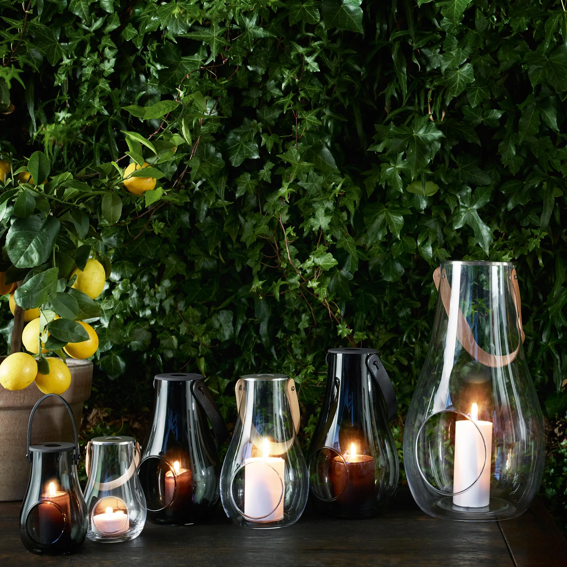 Design With Light Windlicht rauchgrau, 29cm Holmegaard