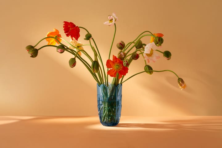 Lily Vase H19 cm, Blue iris Holmegaard