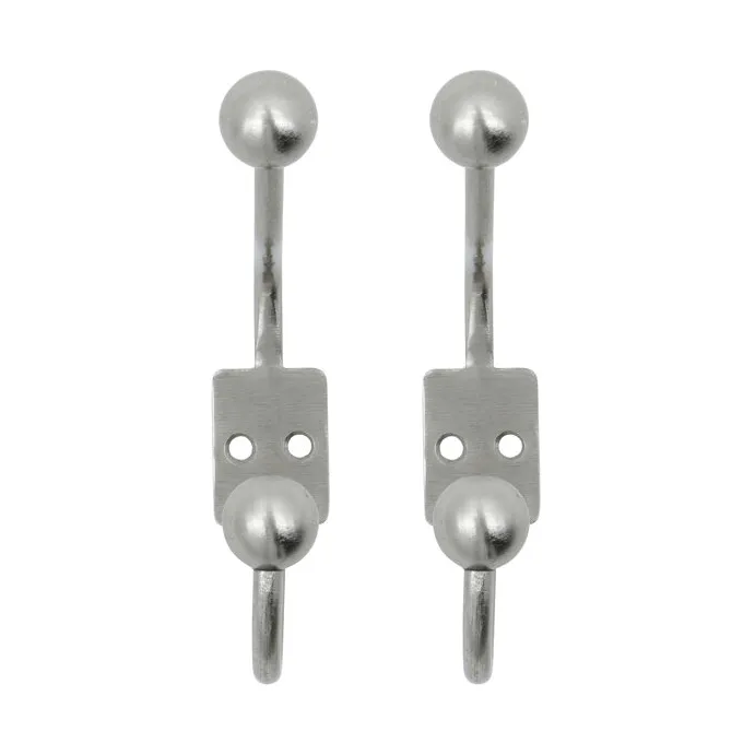 Ball Haken 2er-Pack - Silber-Finish, Ø7x13 cm - House Doctor