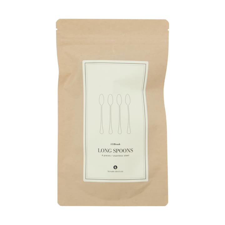 Brush langer Löffel 4er-Pack, Silber Finish House Doctor