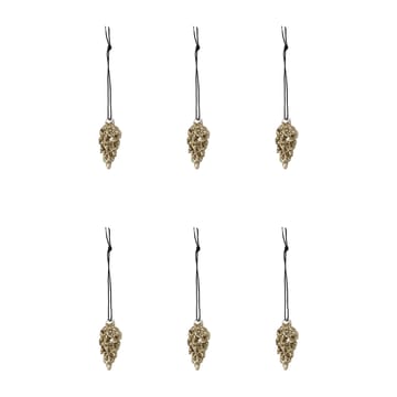 Cone Weihnachtsanhänger 5,5cm 6er Pack - Gold - House Doctor