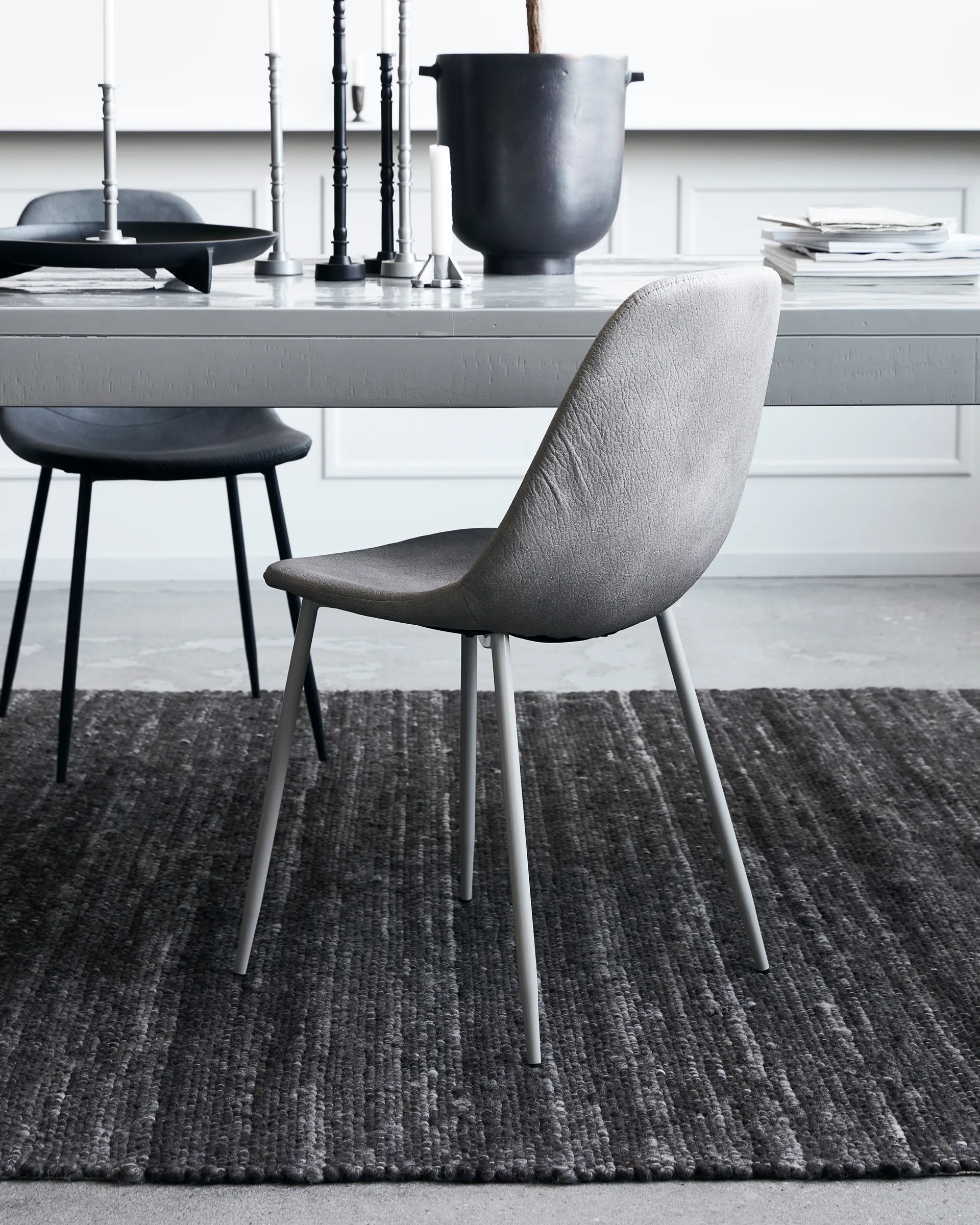 Found Stuhl Kunstleder, Antique light grey House Doctor