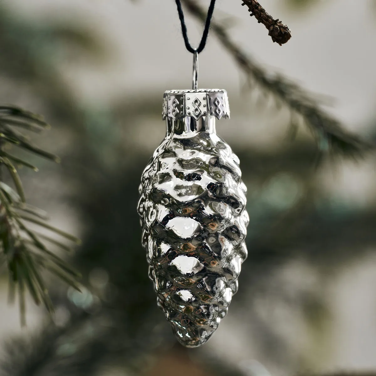 Glint Weihnachtsbaumanhänger 5,8cm 6er Pack, Silver House Doctor